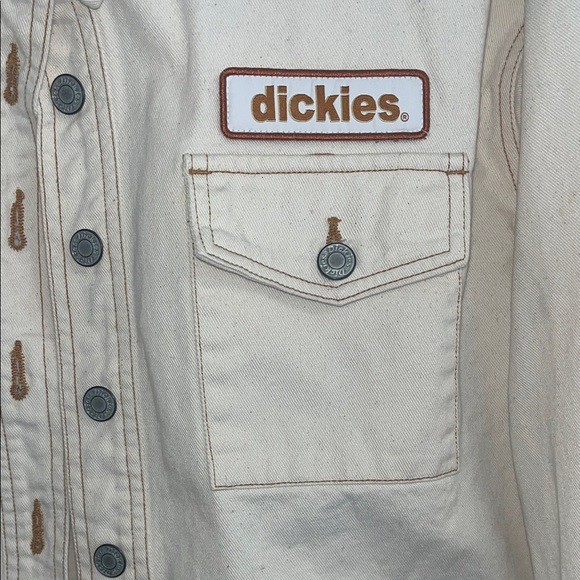 Dickies Off-White Button-Up Jacket size Large. - Picture 3 of 8